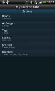 Improved Favorites screen in GuitarTapp 2.6