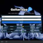 GuitarTapp home (search) screen on tablet